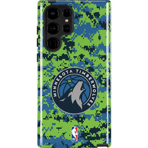 NBA Minnesota Timberwolves Digi Camo Galaxy S22 Ultra Pro Case