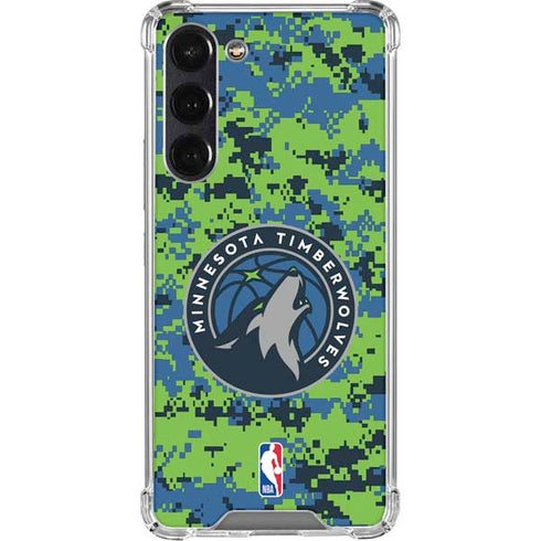 NBA Minnesota Timberwolves Digi Camo Galaxy S23 Plus Clear Case
