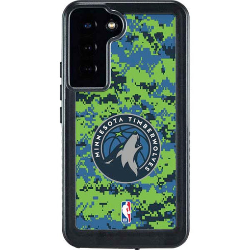 NBA Minnesota Timberwolves Digi Camo Galaxy S23 Plus Waterproof Case