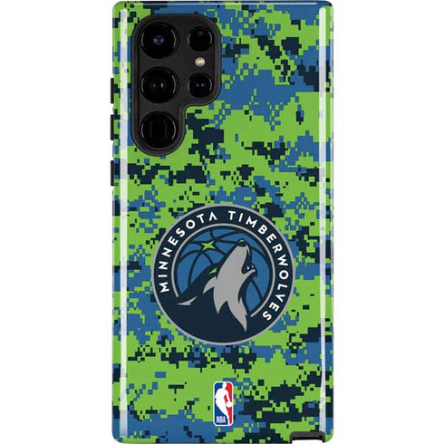 NBA Minnesota Timberwolves Digi Camo Galaxy S23 Ultra Pro Case
