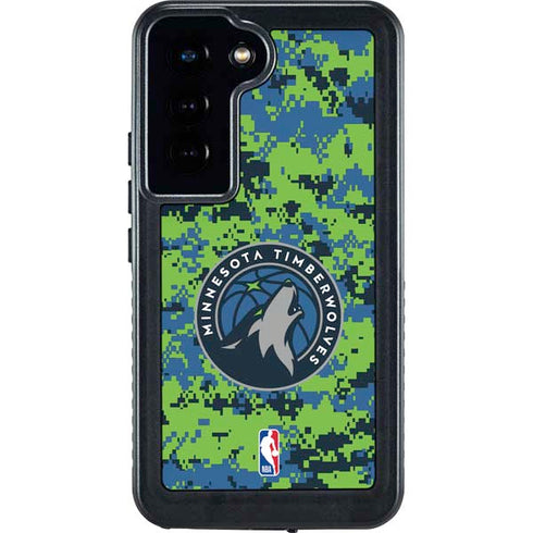 NBA Minnesota Timberwolves Digi Camo Galaxy S23 Waterproof Case