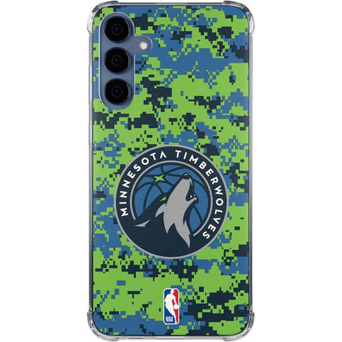 NBA Minnesota Timberwolves Digi Camo Galaxy S24 Clear Case