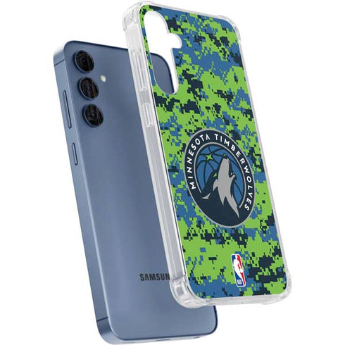 NBA Minnesota Timberwolves Digi Camo Galaxy S24 Clear Case