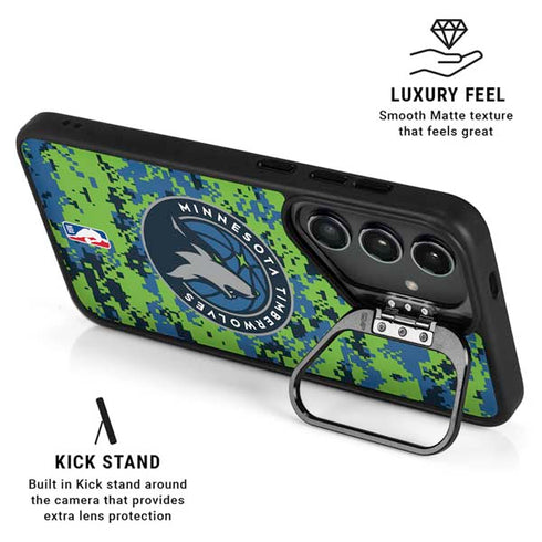 NBA Minnesota Timberwolves Digi Camo Galaxy S24 FE Kickstand Case
