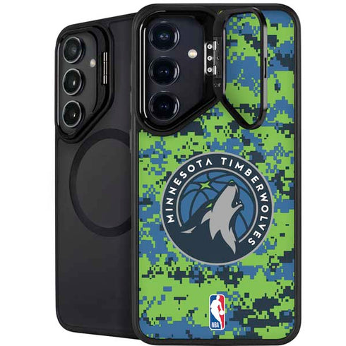 NBA Minnesota Timberwolves Digi Camo Galaxy S25 Kickstand Case