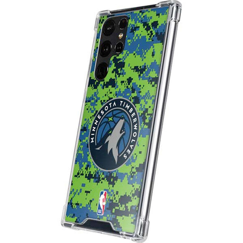 NBA Minnesota Timberwolves Digi Camo Galaxy S24 Ultra Clear Case