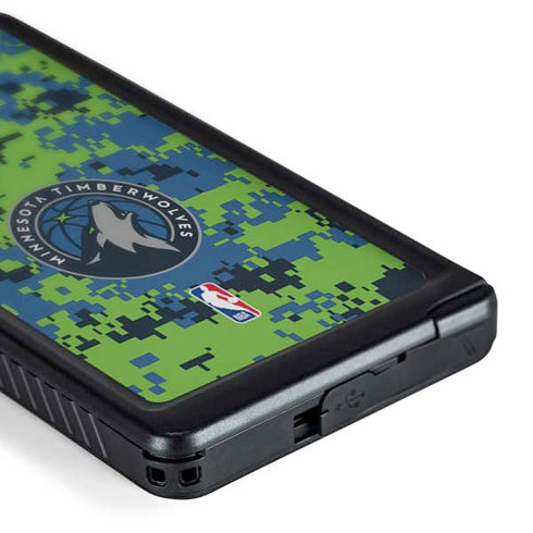 NBA Minnesota Timberwolves Digi Camo Galaxy S24 Ultra Waterproof Case