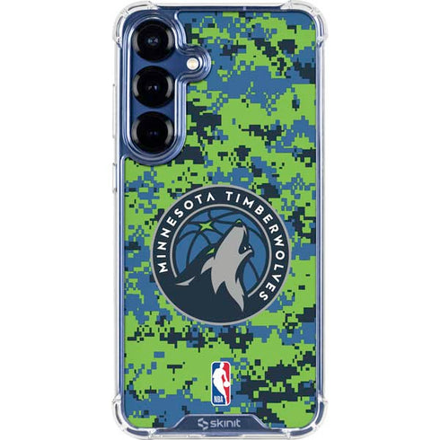 NBA Minnesota Timberwolves Digi Camo Galaxy S25 Plus Clear Case