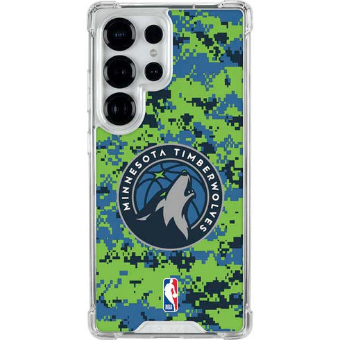 NBA Minnesota Timberwolves Digi Camo Galaxy S25 Ultra Clear Case