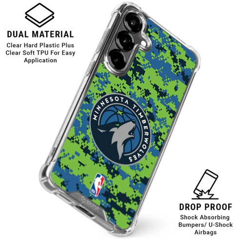 NBA Minnesota Timberwolves Digi Camo Galaxy S26 Clear Case