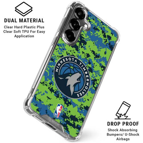 NBA Minnesota Timberwolves Digi Camo Galaxy S26 Plus Clear Case