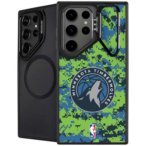 NBA Minnesota Timberwolves Digi Camo Galaxy S26 Ultra Kickstand Case