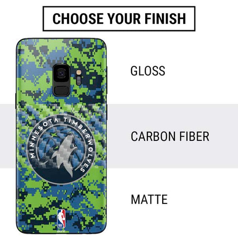 NBA Minnesota Timberwolves Digi Camo Galaxy S9 Skin