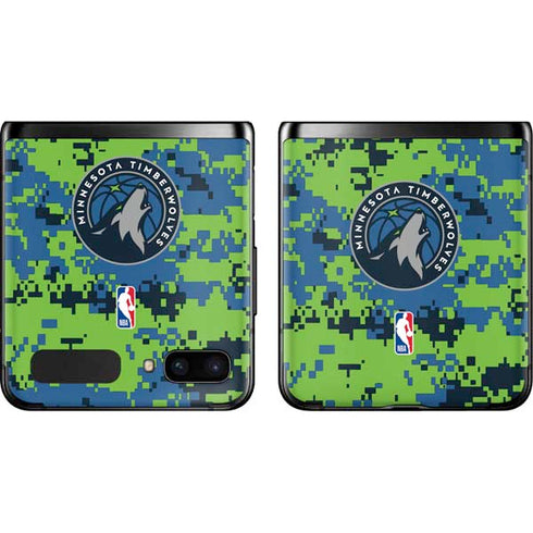 NBA Minnesota Timberwolves Digi Camo Galaxy Z Flip Skin