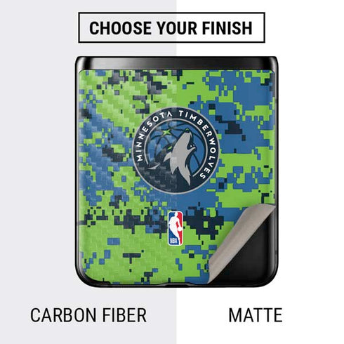 NBA Minnesota Timberwolves Digi Camo Galaxy Z Flip Skin