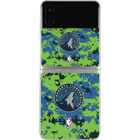 NBA Minnesota Timberwolves Digi Camo Galaxy Z Flip3 5G Skin