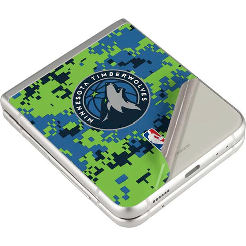 NBA Minnesota Timberwolves Digi Camo Galaxy Z Flip3 5G Skin