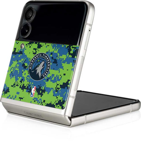 NBA Minnesota Timberwolves Digi Camo Galaxy Z Flip3 5G Skin