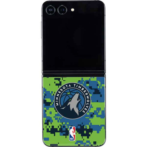 NBA Minnesota Timberwolves Digi Camo Galaxy Z Flip5 5G Skin