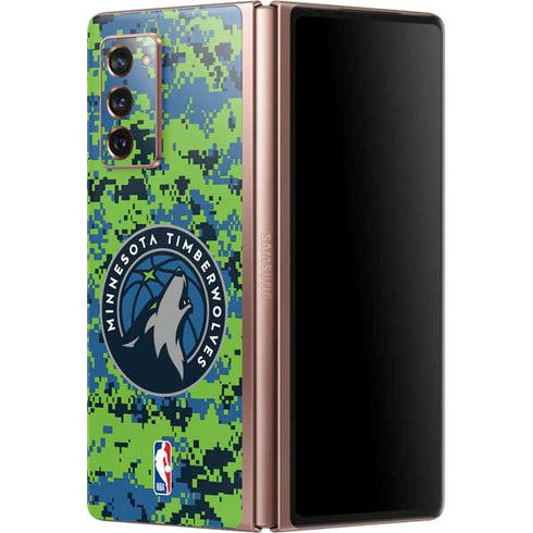NBA Minnesota Timberwolves Digi Camo Galaxy Z Fold2 5G Skin