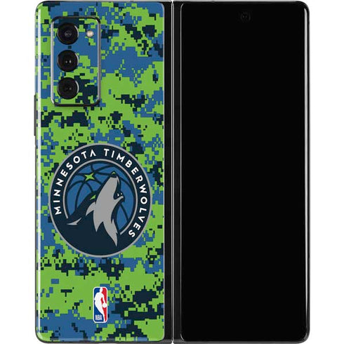 NBA Minnesota Timberwolves Digi Camo Galaxy Z Fold2 5G Skin