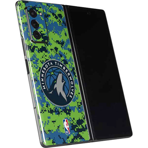 NBA Minnesota Timberwolves Digi Camo Galaxy Z Fold2 5G Skin