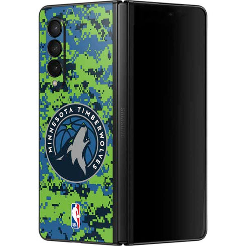 NBA Minnesota Timberwolves Digi Camo Galaxy Z Fold3 5G Skin