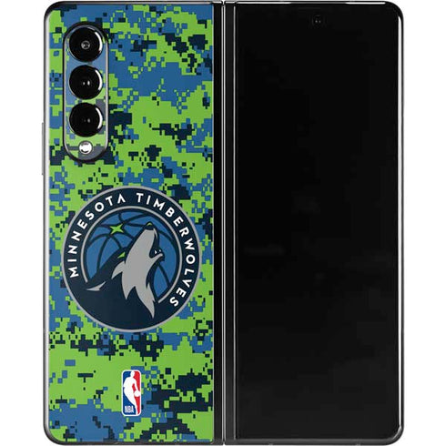NBA Minnesota Timberwolves Digi Camo Galaxy Z Fold3 5G Skin