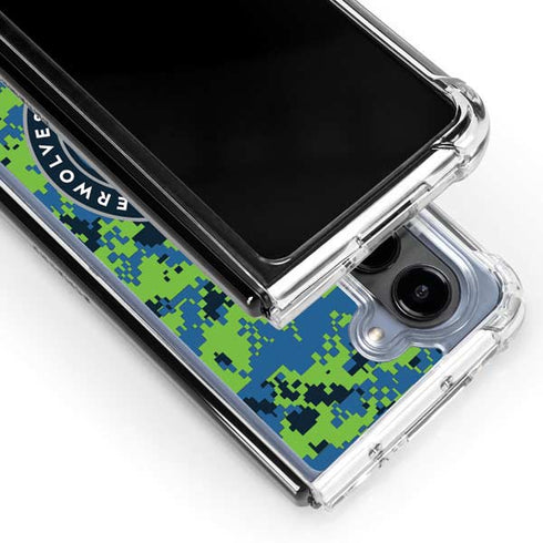 NBA Minnesota Timberwolves Digi Camo Galaxy Z Fold5 5G Clear Case