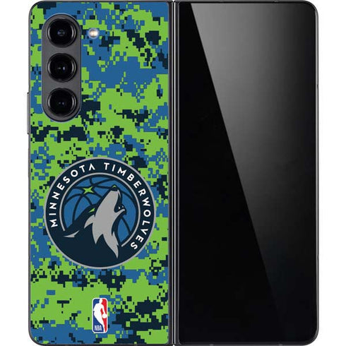 NBA Minnesota Timberwolves Digi Camo Galaxy Z Fold5 5G Skin