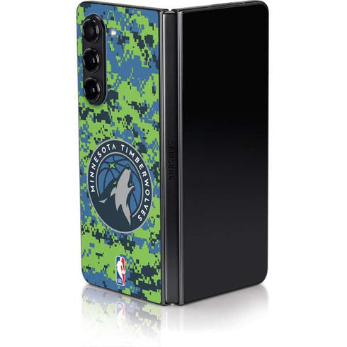 NBA Minnesota Timberwolves Digi Camo Galaxy Z Fold5 5G Skin