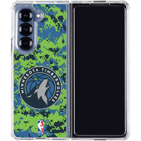 NBA Minnesota Timberwolves Digi Camo Galaxy Z Fold6 Clear Case