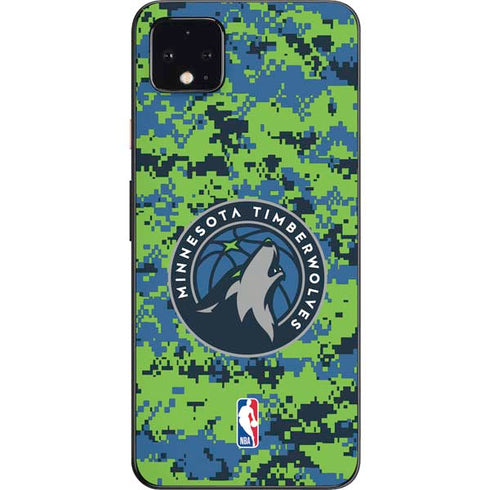 NBA Minnesota Timberwolves Digi Camo Google Pixel 4 XL Skin