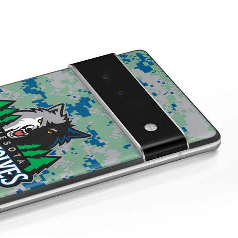 NBA Minnesota Timberwolves Digi Camo Google Pixel 6 Skin