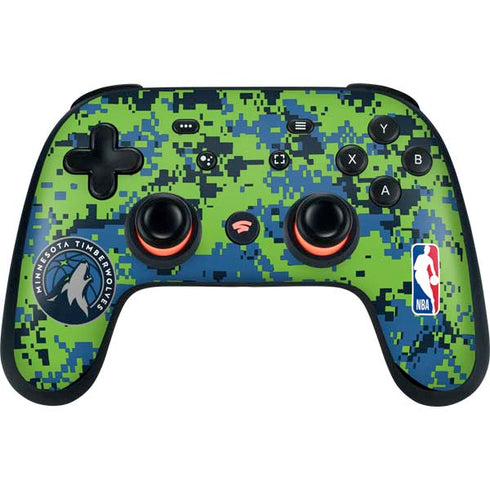 NBA Minnesota Timberwolves Digi Camo Google Stadia Controller Skin