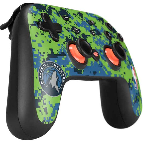 NBA Minnesota Timberwolves Digi Camo Google Stadia Controller Skin