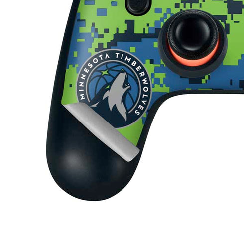 NBA Minnesota Timberwolves Digi Camo Google Stadia Controller Skin