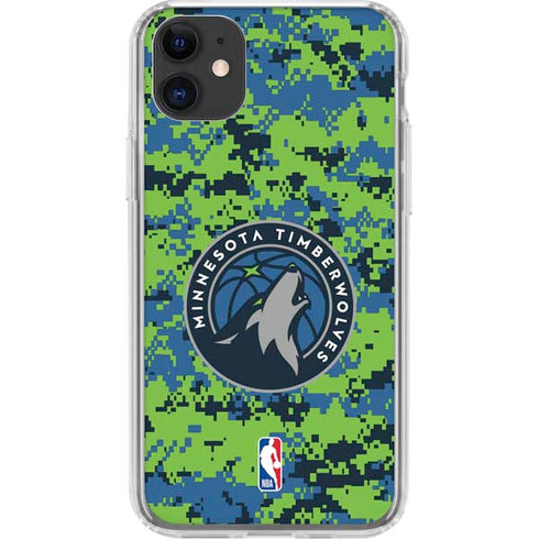 NBA Minnesota Timberwolves Digi Camo iPhone 11 Clear Case