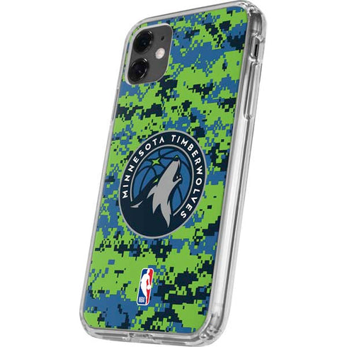 NBA Minnesota Timberwolves Digi Camo iPhone 11 Clear Case