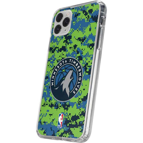 NBA Minnesota Timberwolves Digi Camo iPhone 11 Pro Clear Case