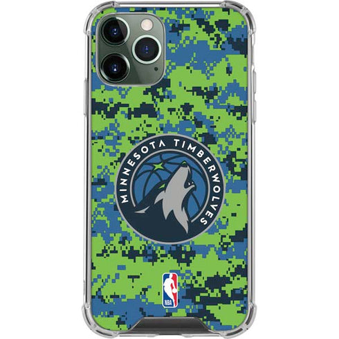 NBA Minnesota Timberwolves Digi Camo iPhone 11 Pro Max Clear Case