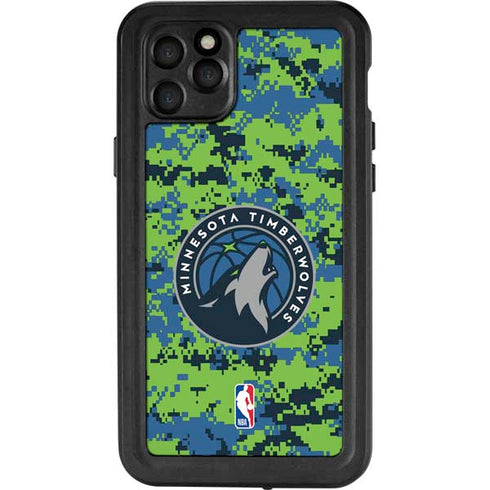 NBA Minnesota Timberwolves Digi Camo iPhone 11 Pro Max Waterproof Case