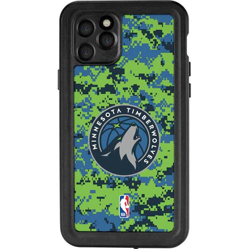 NBA Minnesota Timberwolves Digi Camo iPhone 11 Pro Waterproof Case