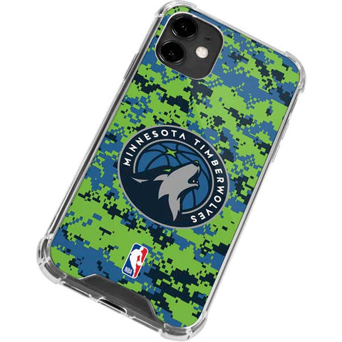 NBA Minnesota Timberwolves Digi Camo iPhone 12 Mini Clear Case