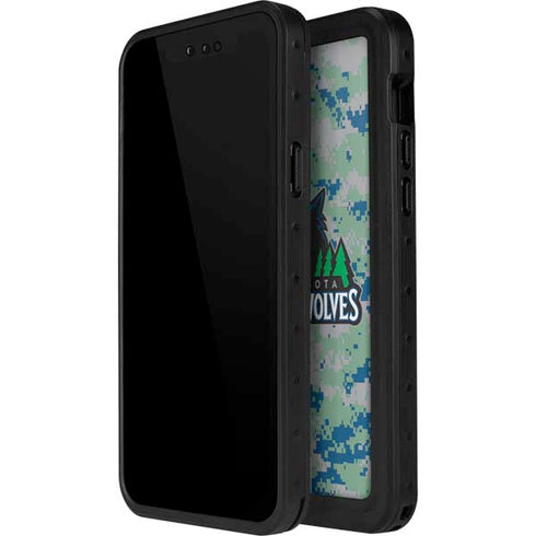 NBA Minnesota Timberwolves Digi Camo iPhone 12 Pro Waterproof Case