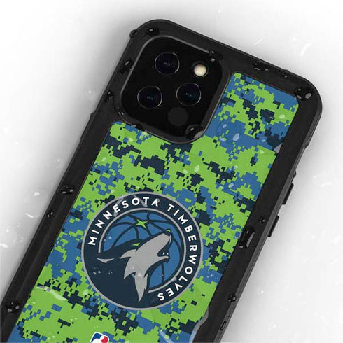 NBA Minnesota Timberwolves Digi Camo iPhone 12 Pro Waterproof Case