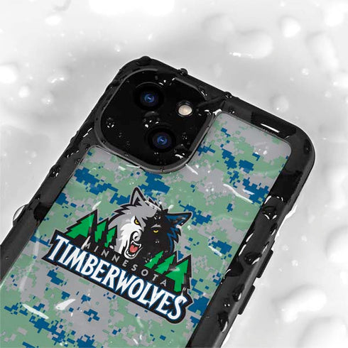 NBA Minnesota Timberwolves Digi Camo iPhone 13 Mini Waterproof Case