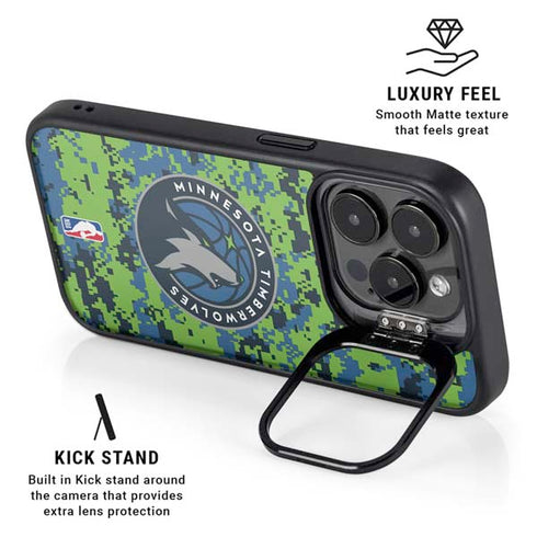 NBA Minnesota Timberwolves Digi Camo iPhone 13 Pro Max Kickstand Case