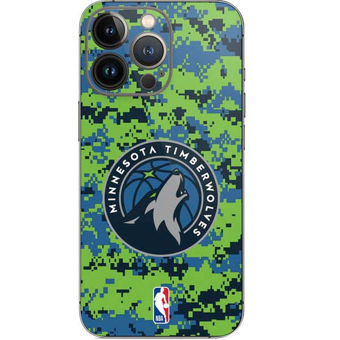NBA Minnesota Timberwolves Digi Camo iPhone 13 Pro Skin