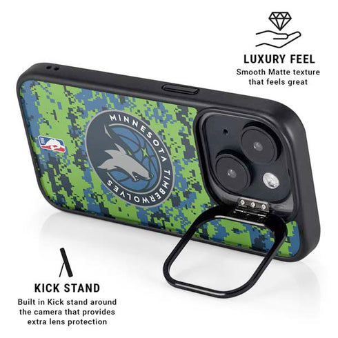 NBA Minnesota Timberwolves Digi Camo iPhone 14 Plus Kickstand Case